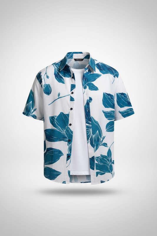 Men's Printed Half Sleeves Regular Collar Casual Shirt