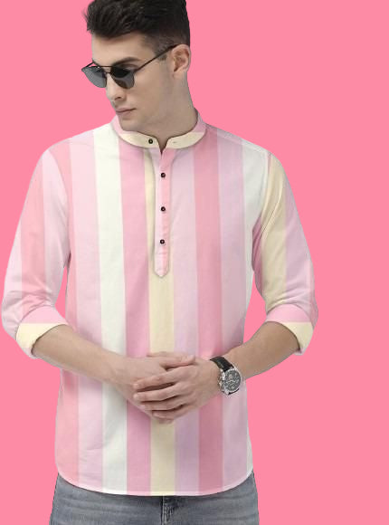 Men's Color Block Spread Collar Casual Shirt